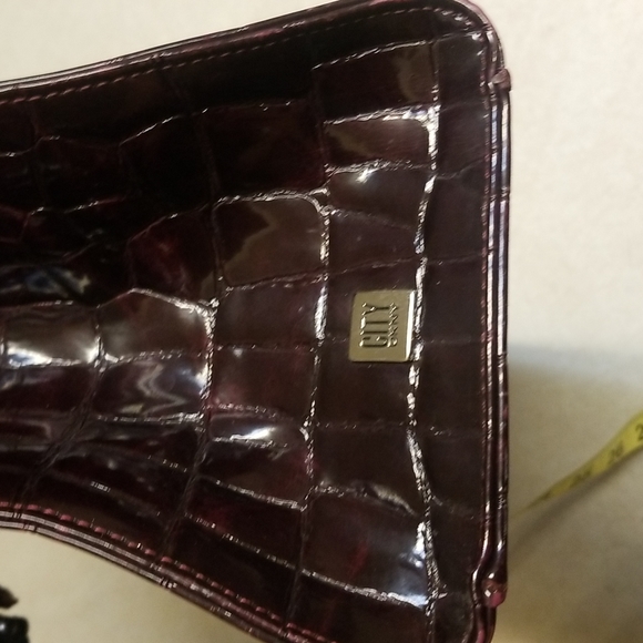 DKNY City Croc Embossed Tote Bag in Burgundy - Picture 7 of 10